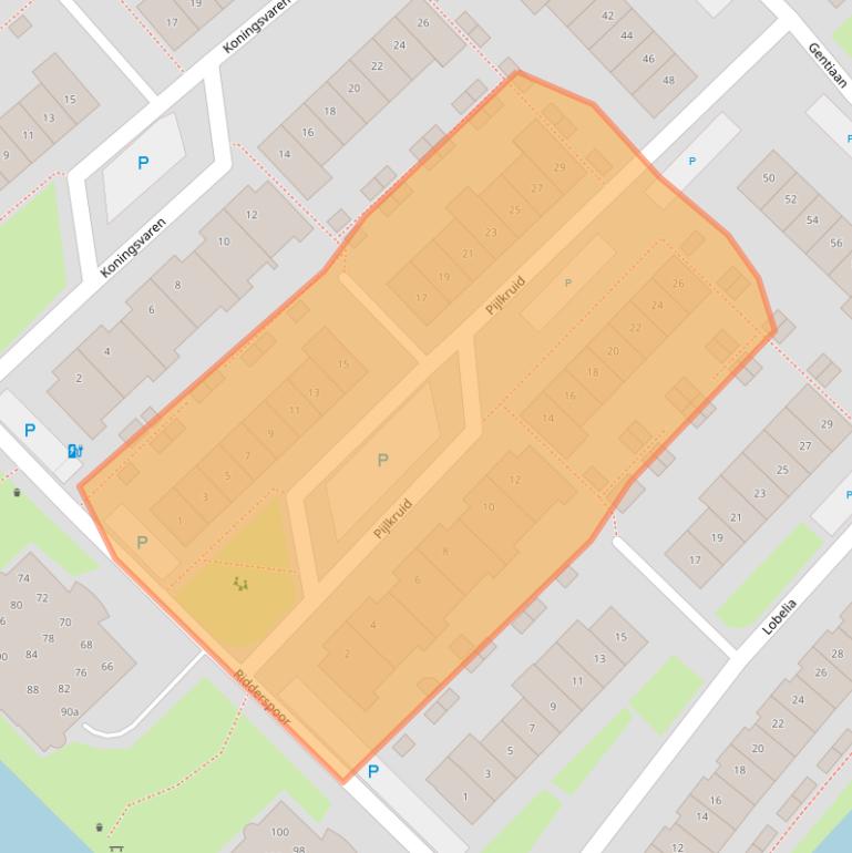 Kaart van postcodegebied 2631VG.