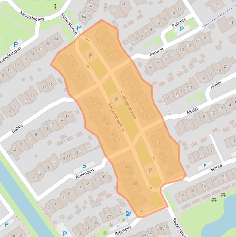 Kaart van postcodegebied 2631VX.