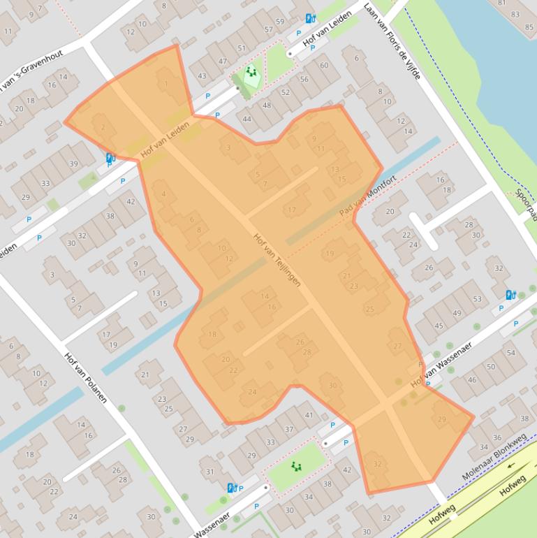 Kaart van postcodegebied 2631WT.