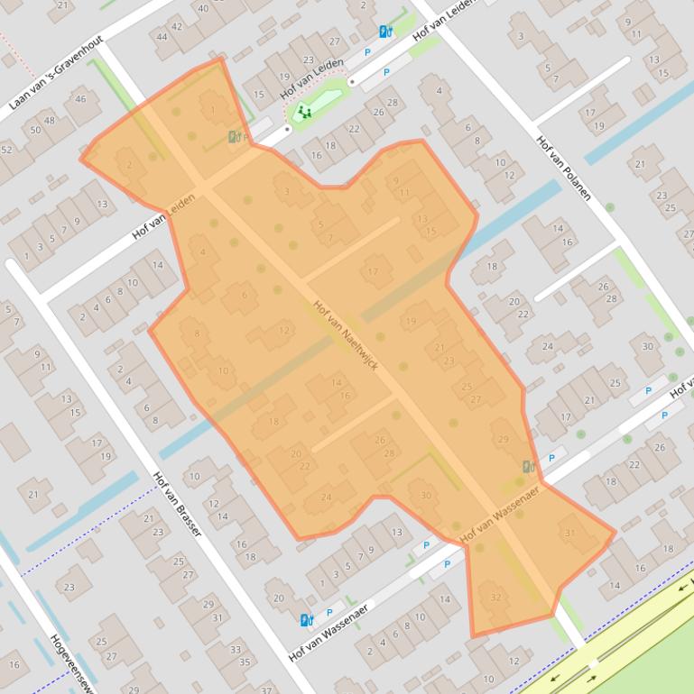 Kaart van postcodegebied 2631WX.