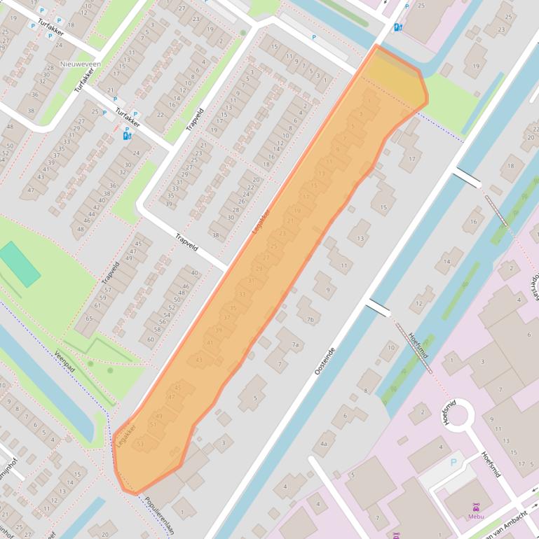 Kaart van postcodegebied 2632AA.