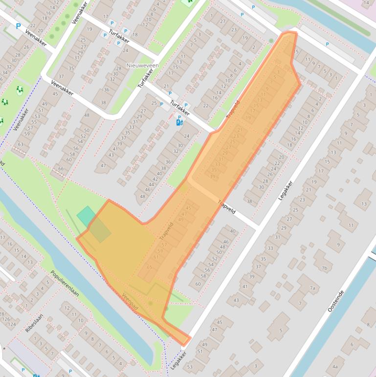 Kaart van postcodegebied 2632AC.