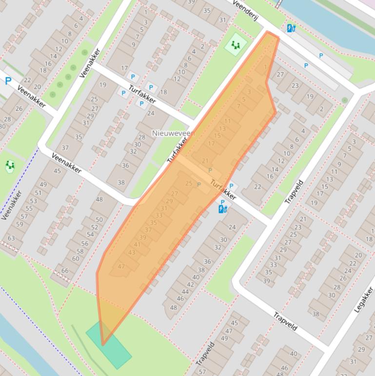 Kaart van postcodegebied 2632AE.