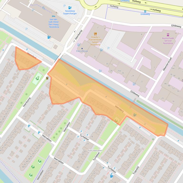 Kaart van postcodegebied 2632AT.