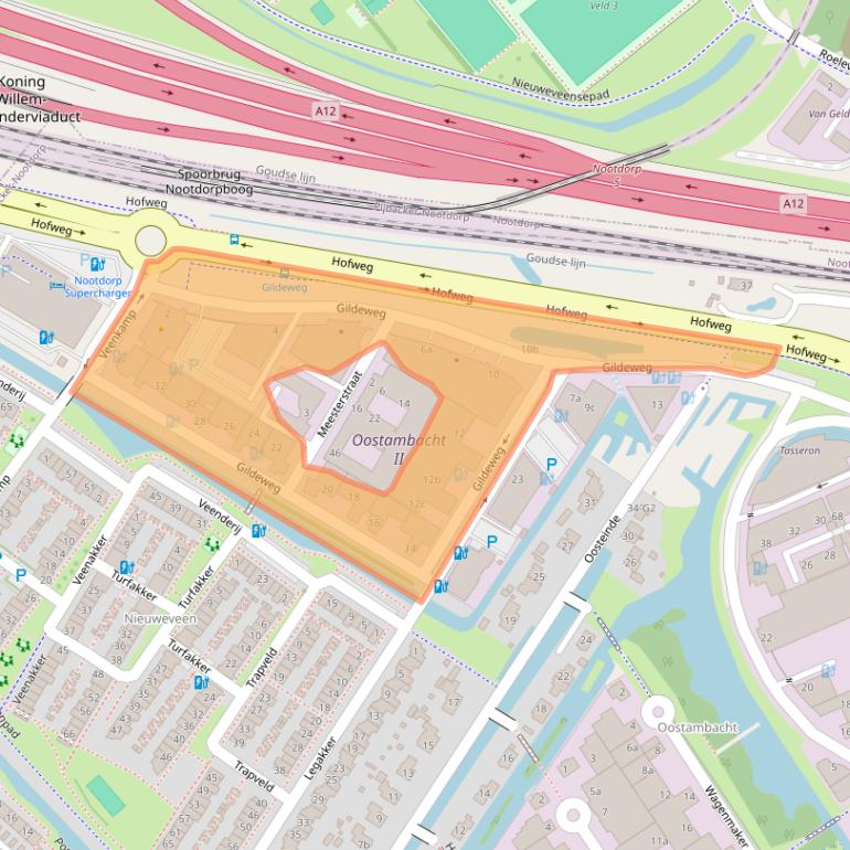 Kaart van postcodegebied 2632BA.