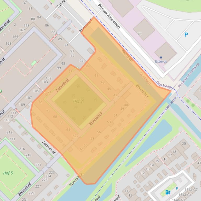 Kaart van postcodegebied 2632BG.