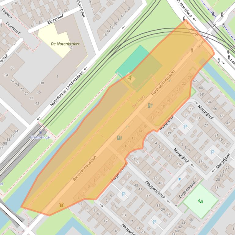 Kaart van postcodegebied 2632DA.