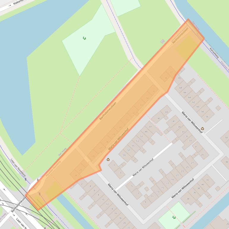 Kaart van postcodegebied 2632DB.