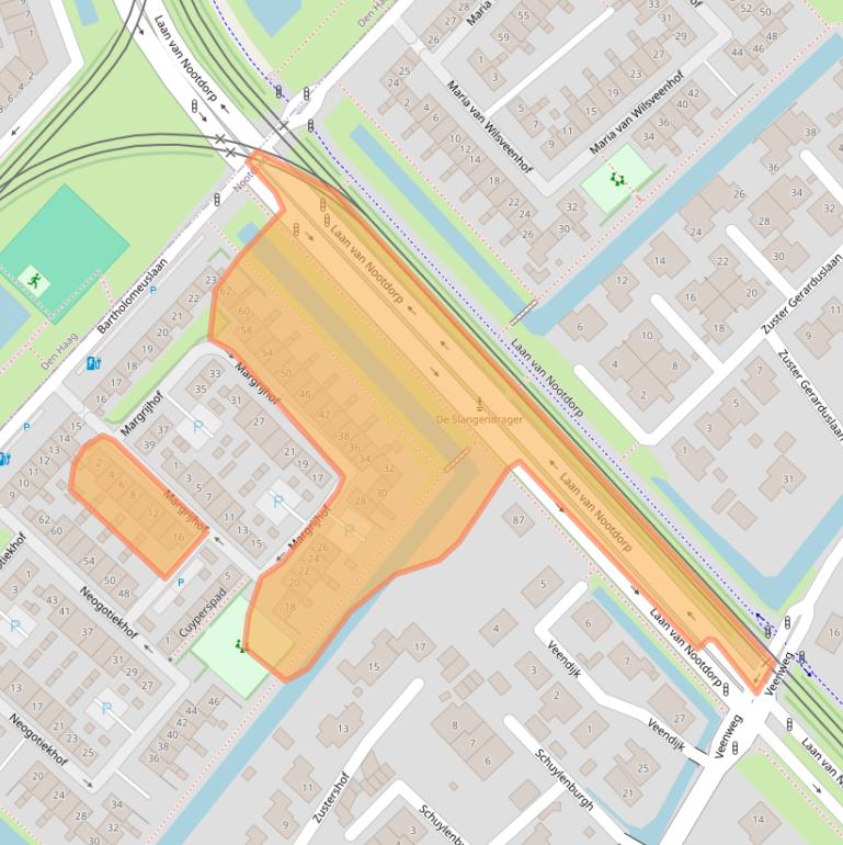 Kaart van postcodegebied 2632DE.