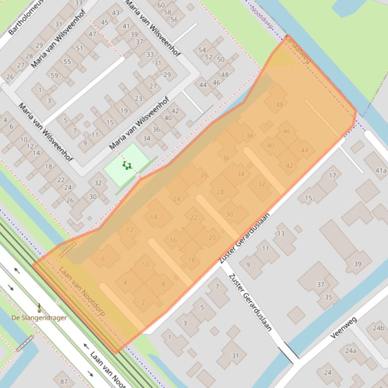 Kaart van postcodegebied 2632DS.