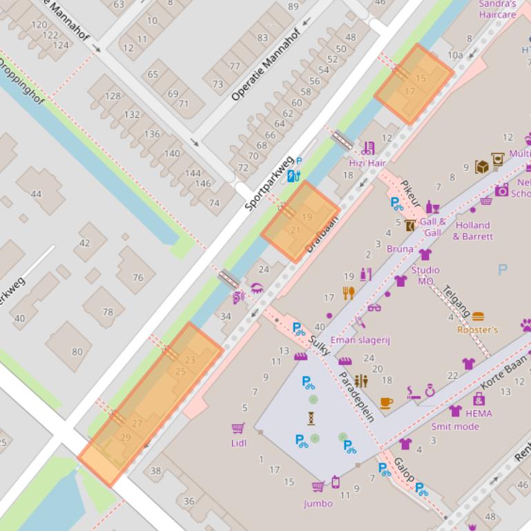 Kaart van postcodegebied 2632GA.