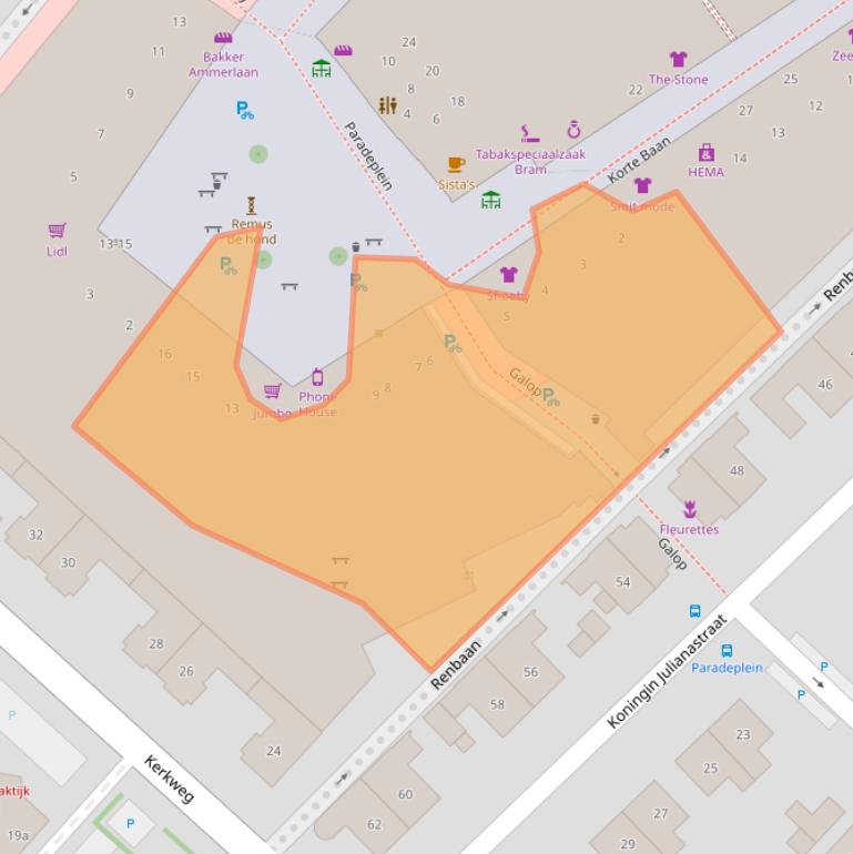 Kaart van postcodegebied 2632GM.