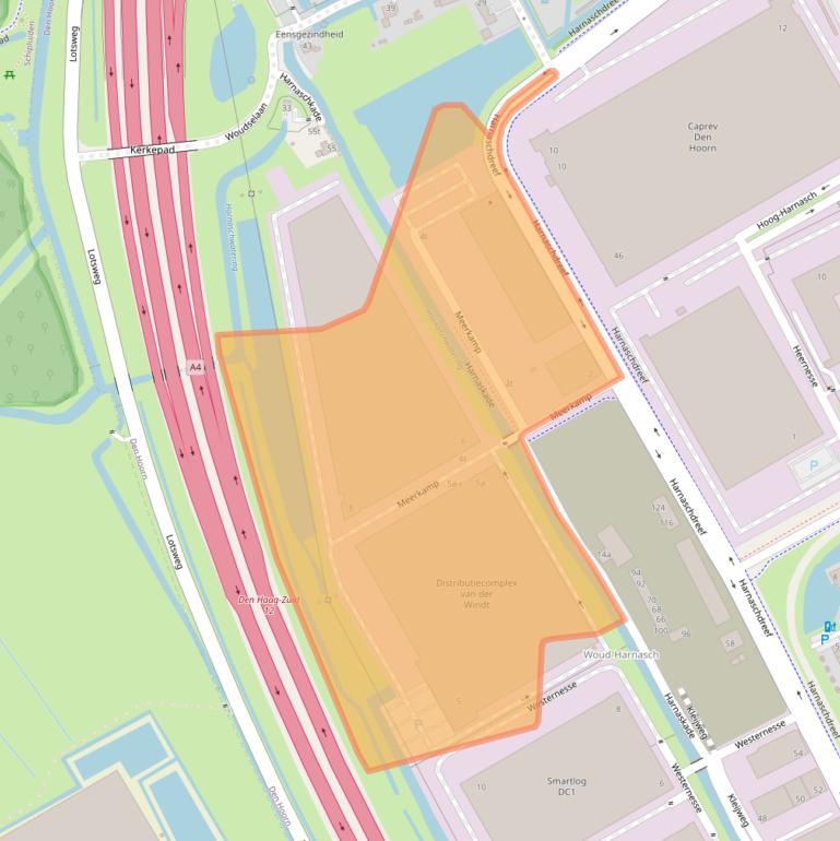 Kaart van postcodegebied 2635BE.
