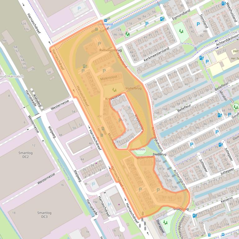 Kaart van postcodegebied 2635BP.