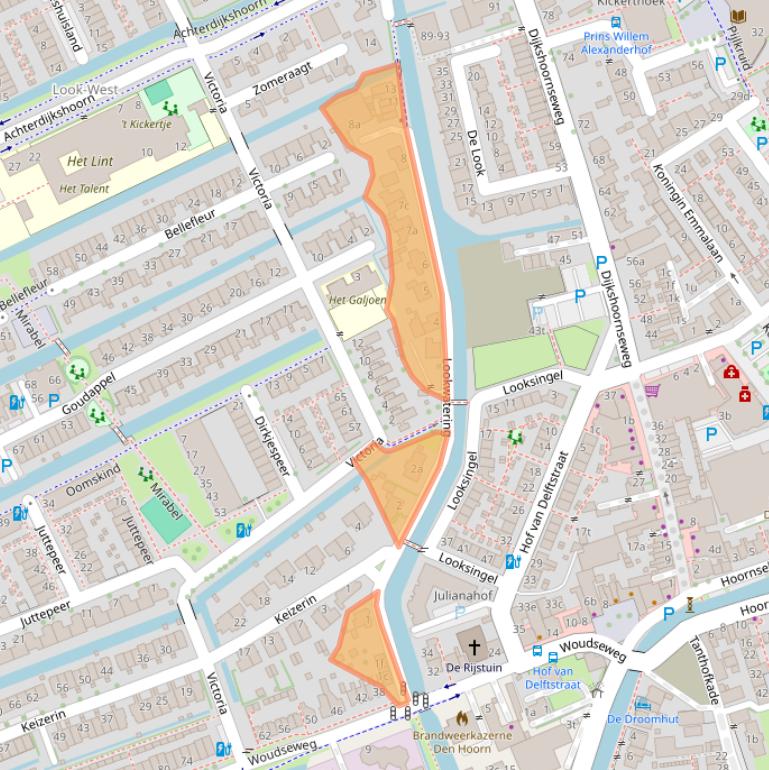 Kaart van postcodegebied 2635CJ.