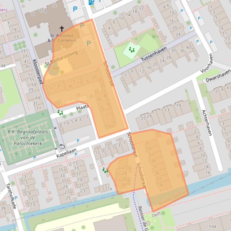 Kaart van postcodegebied 2635CR.