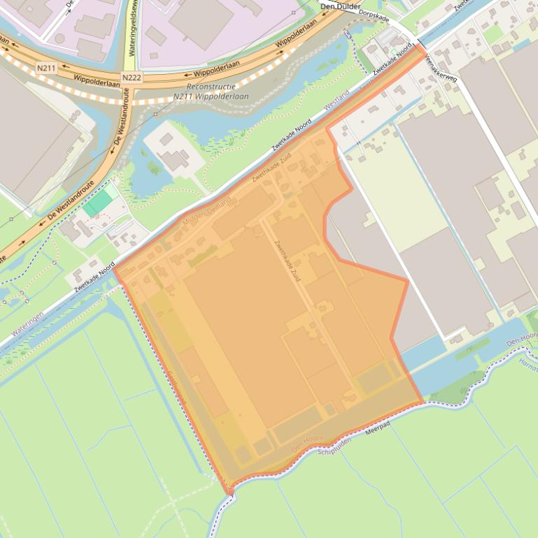 Kaart van postcodegebied 2635CW.