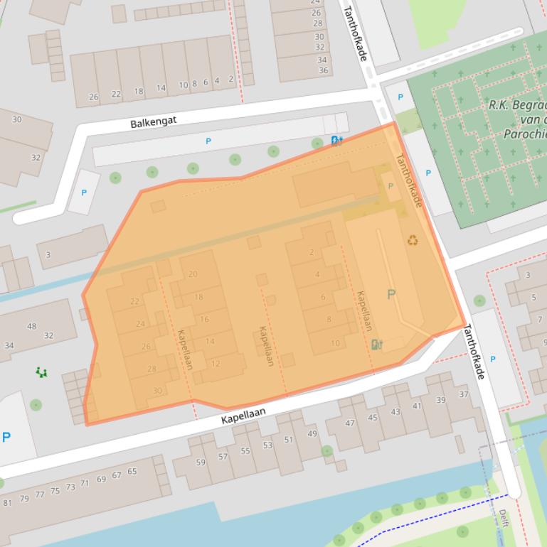 Kaart van postcodegebied 2635DC.