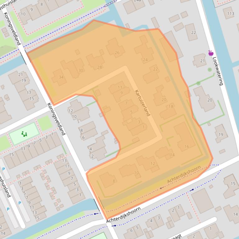 Kaart van postcodegebied 2635DX.