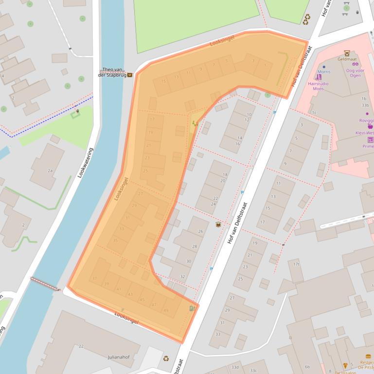 Kaart van postcodegebied 2635EB.