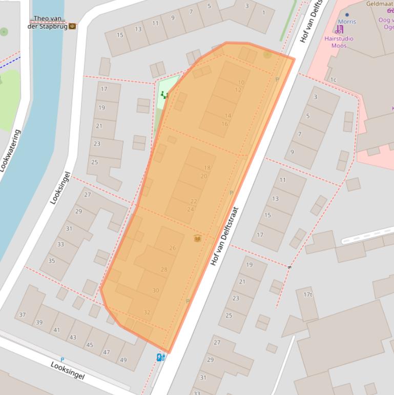 Kaart van postcodegebied 2635EH.