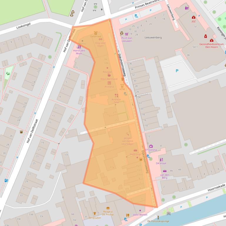 Kaart van postcodegebied 2635EJ.