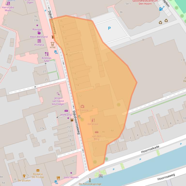 Kaart van postcodegebied 2635EP.