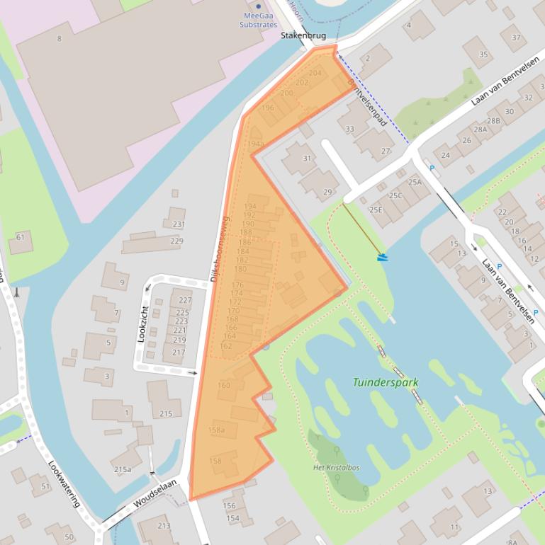 Kaart van postcodegebied 2635EV.