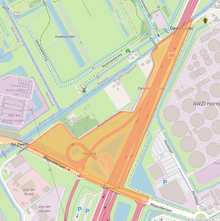 Kaart van postcodegebied 2635GA.