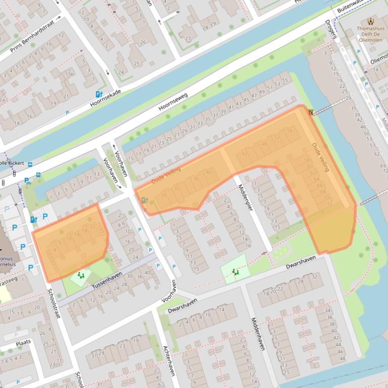 Kaart van postcodegebied 2635GJ.