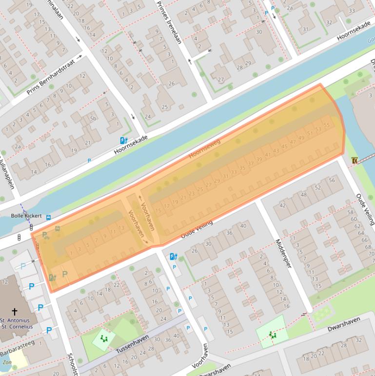 Kaart van postcodegebied 2635GK.