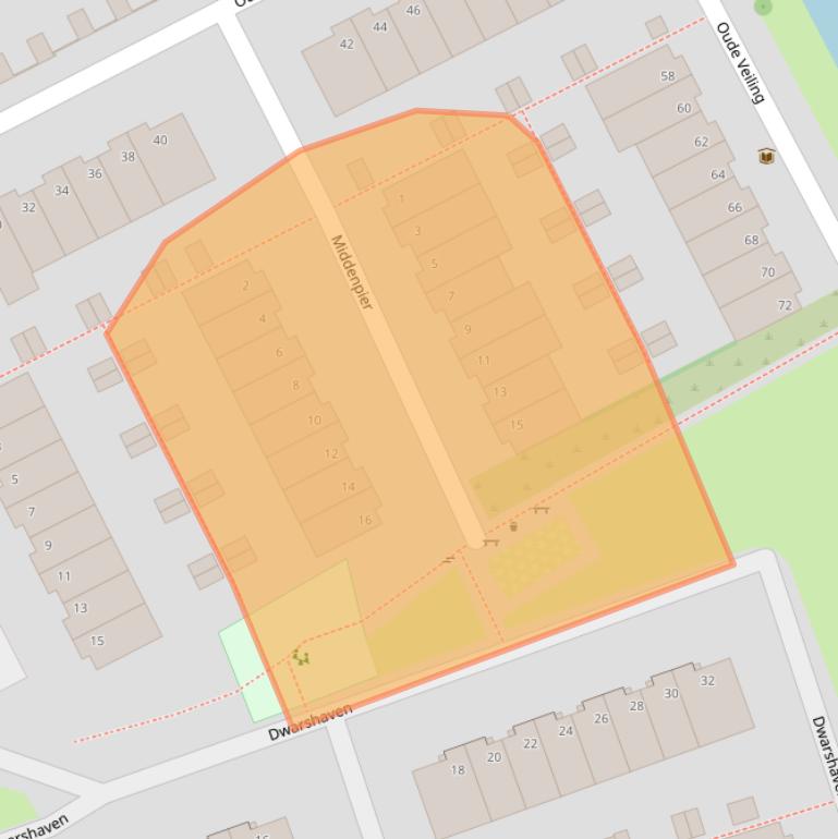 Kaart van postcodegebied 2635GL.