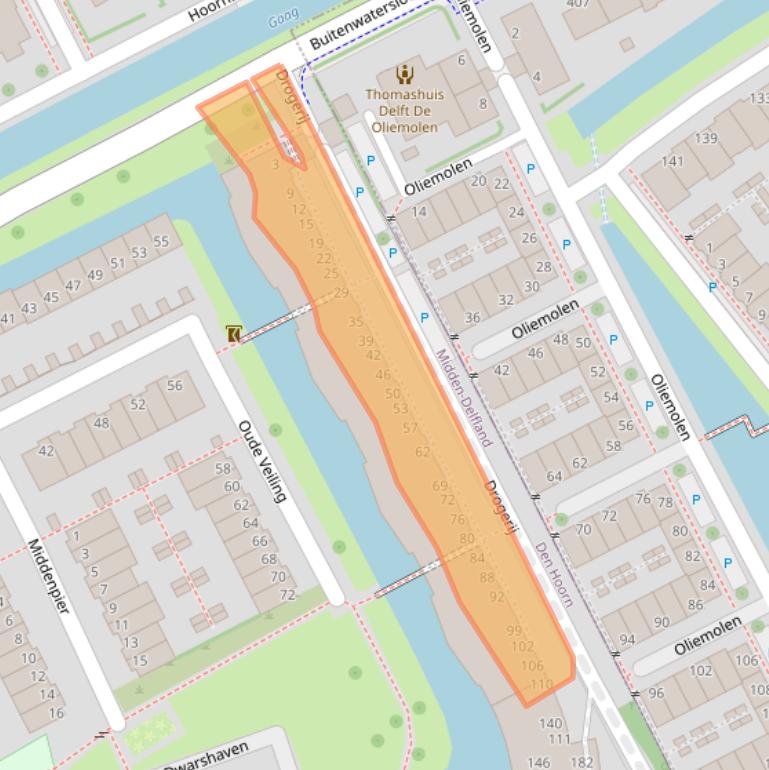 Kaart van postcodegebied 2635GM.