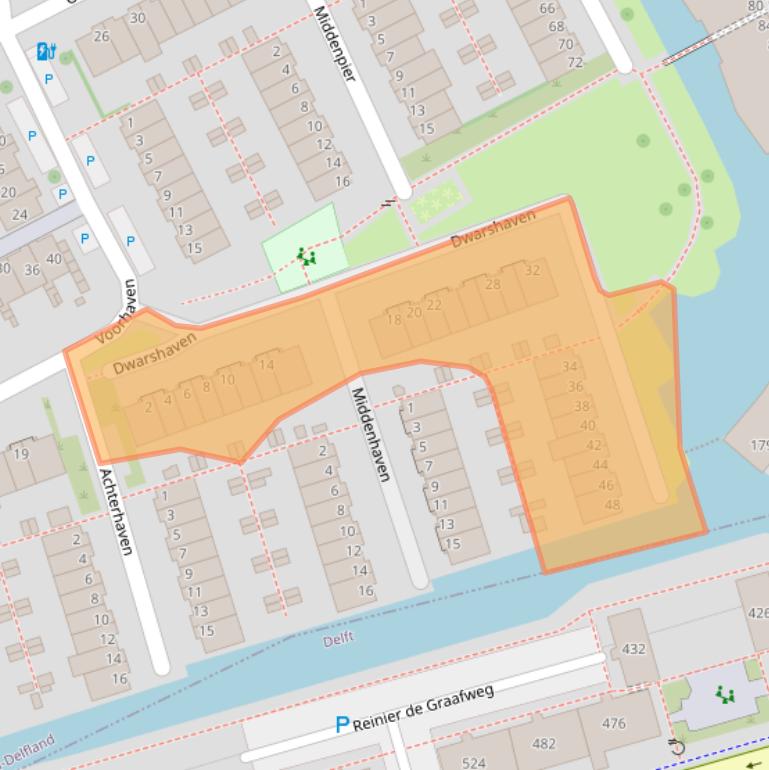 Kaart van postcodegebied 2635GS.