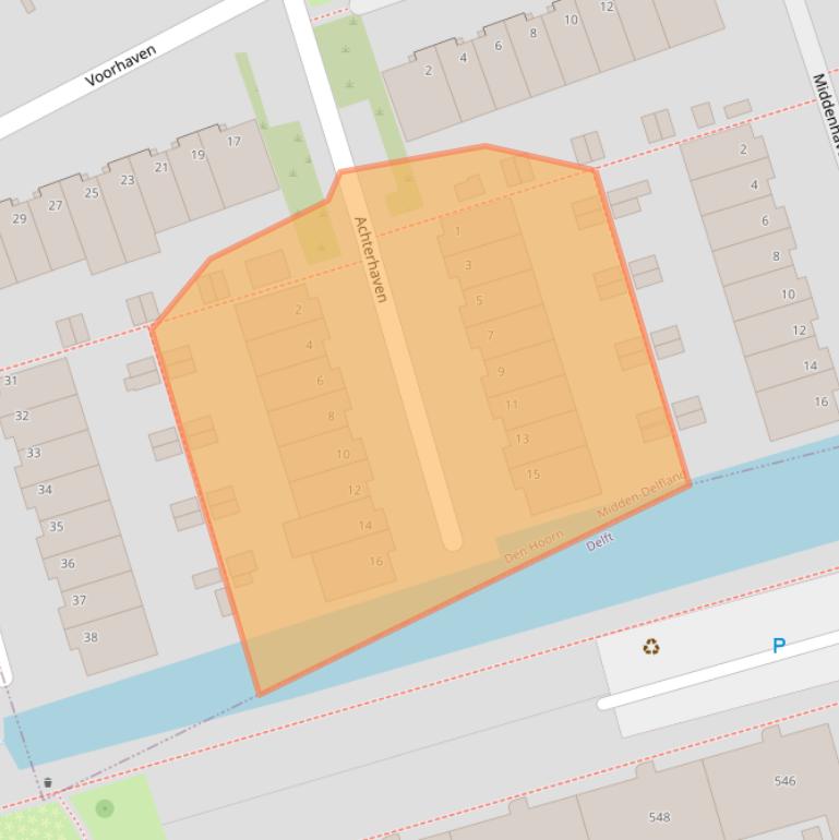 Kaart van postcodegebied 2635GV.