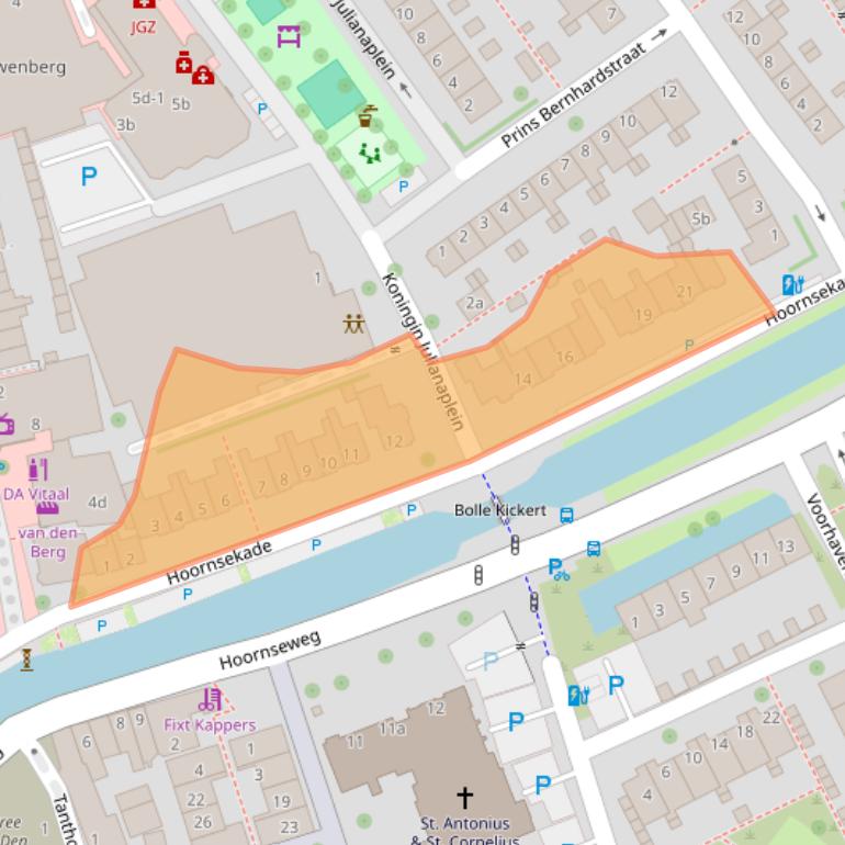 Kaart van postcodegebied 2635HA.
