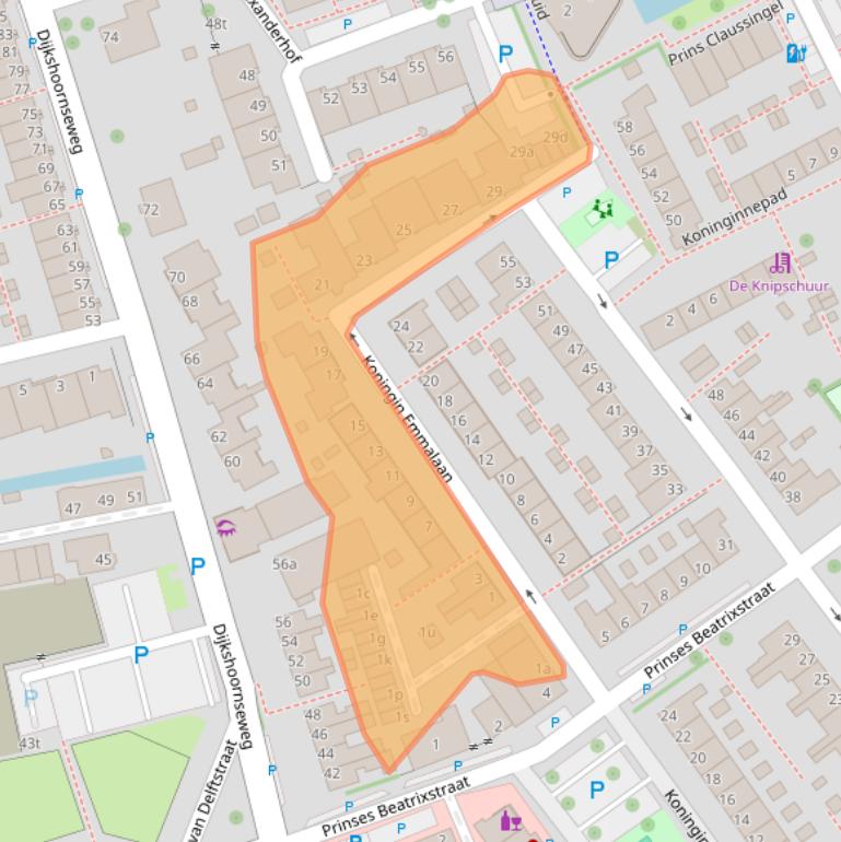 Kaart van postcodegebied 2635HH.