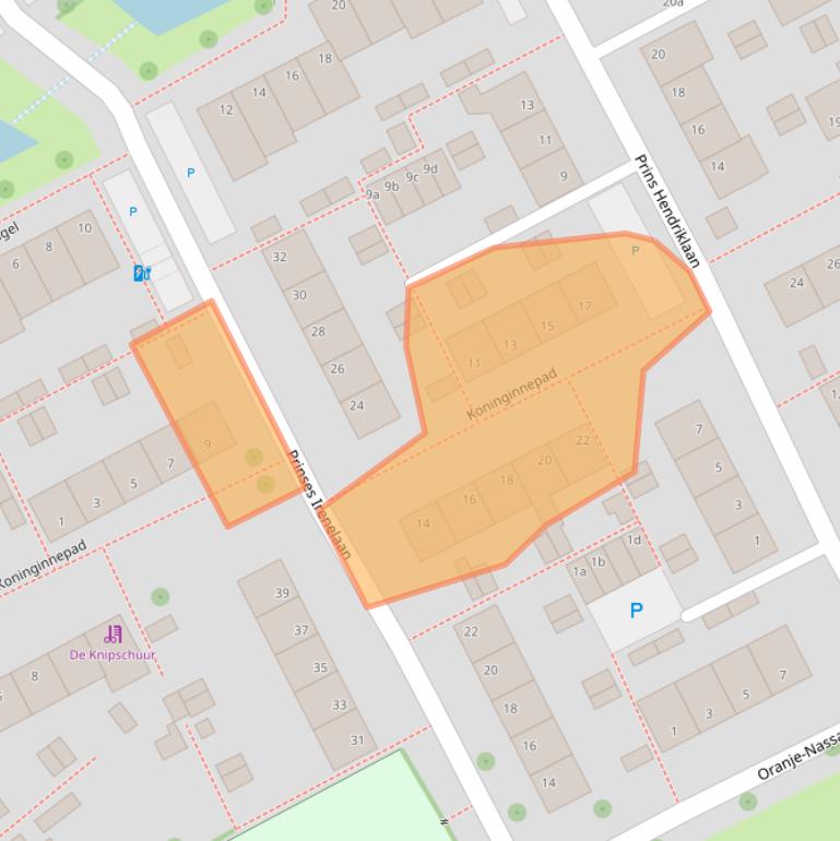 Kaart van postcodegebied 2635JB.