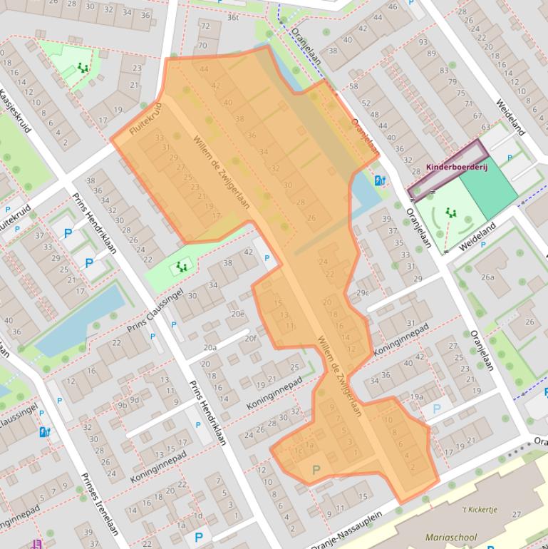 Kaart van postcodegebied 2635JJ.
