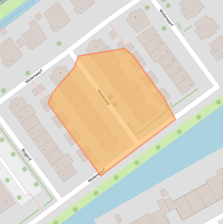 Kaart van postcodegebied 2635JZ.