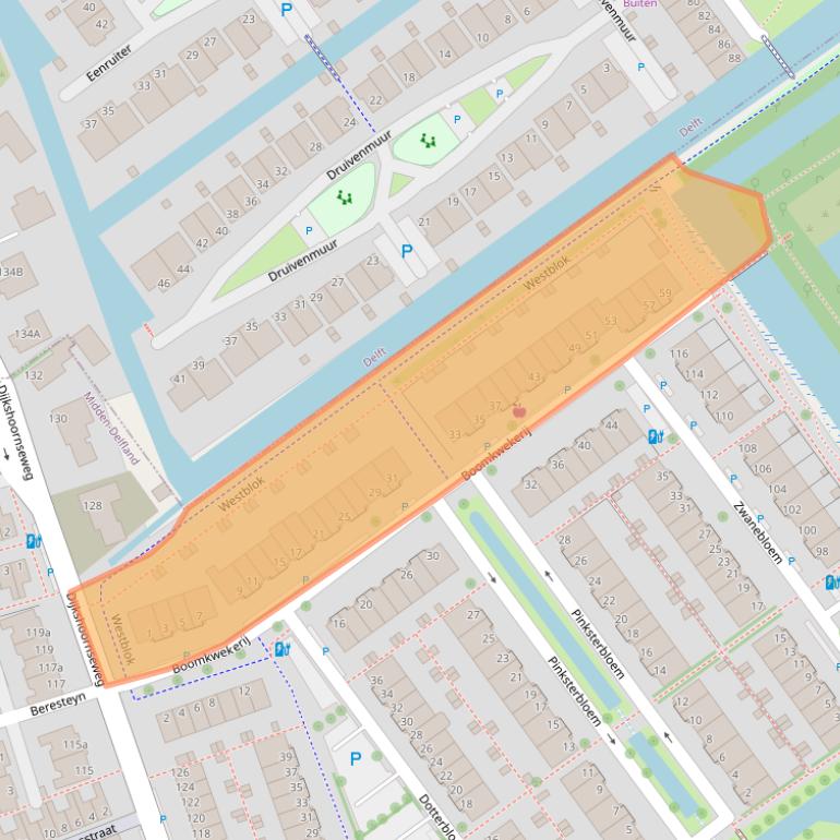 Kaart van postcodegebied 2635KC.