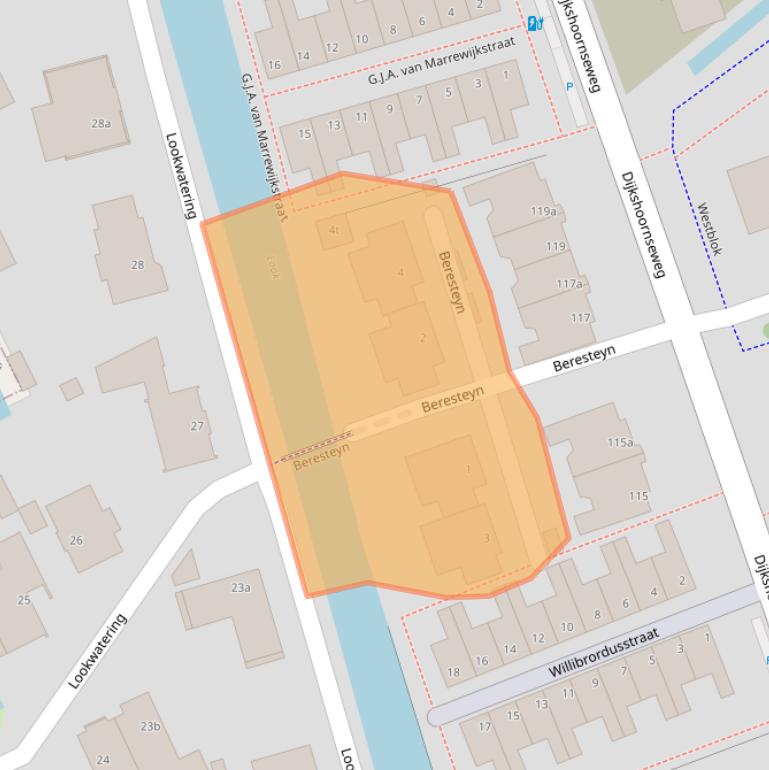 Kaart van postcodegebied 2635KG.