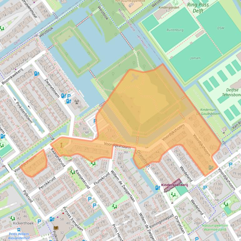 Kaart van postcodegebied 2635KL.