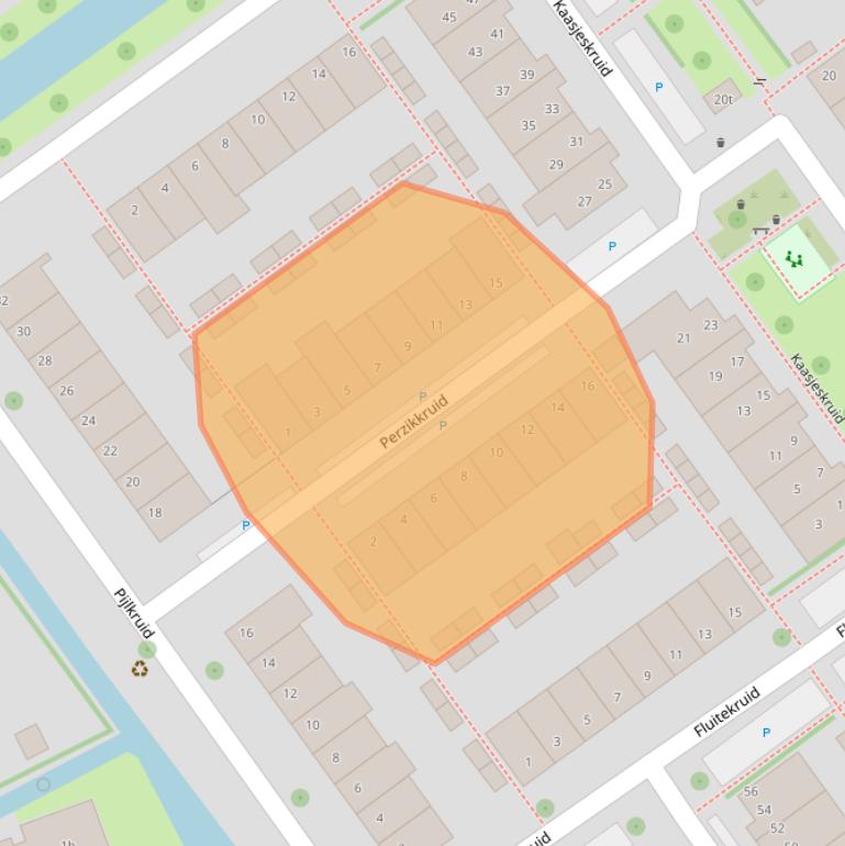 Kaart van postcodegebied 2635KN.