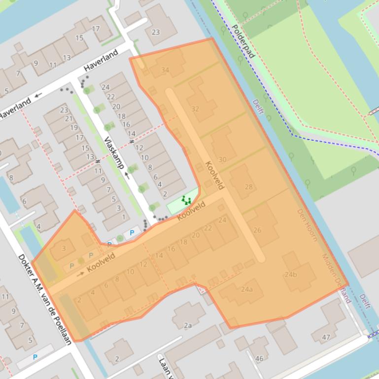 Kaart van postcodegebied 2635LD.