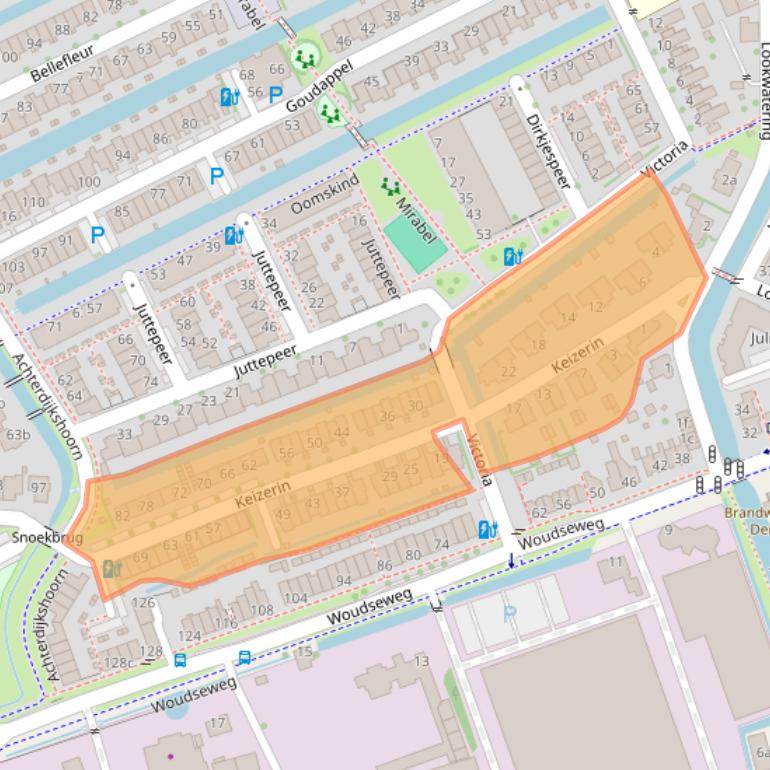 Kaart van postcodegebied 2635MC.