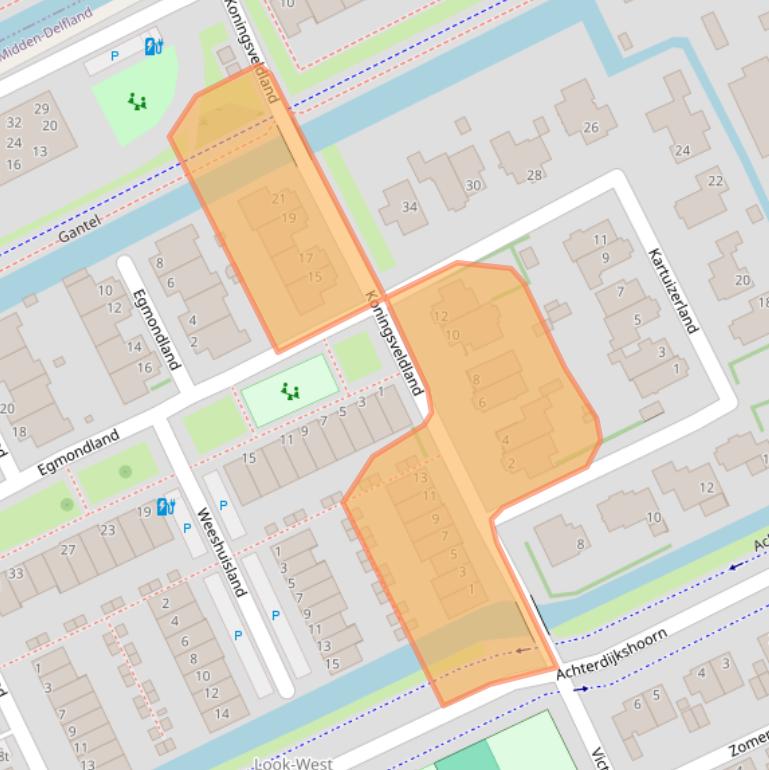 Kaart van postcodegebied 2635MM.