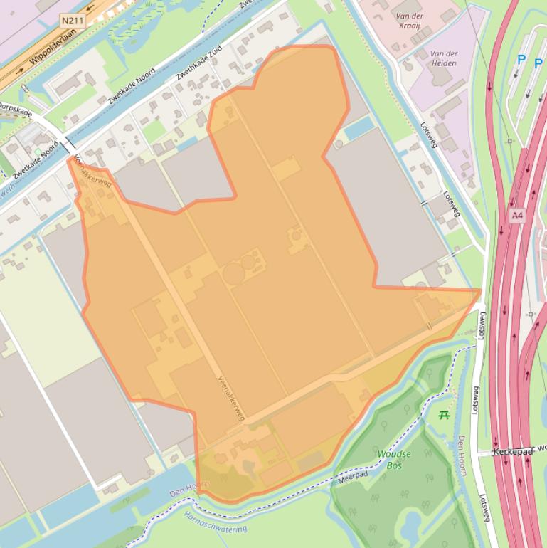 Kaart van postcodegebied 2635NC.