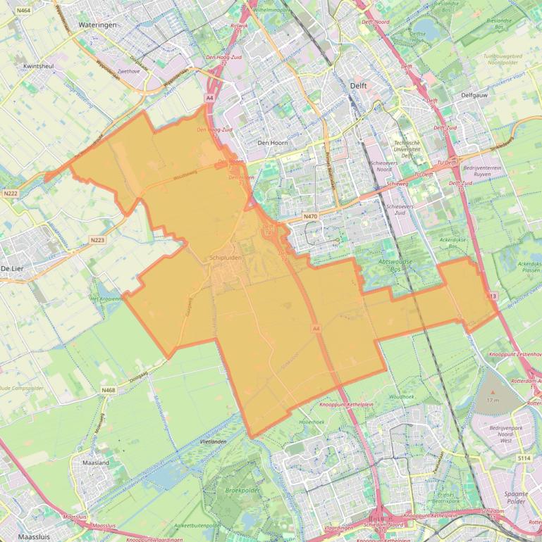 Kaart van postcodegebied 2636.