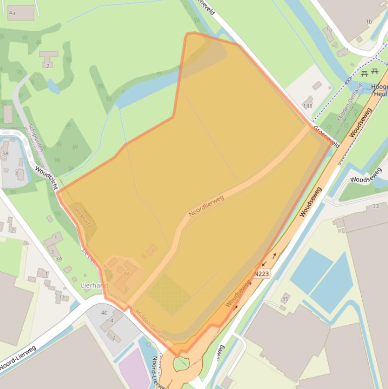 Kaart van postcodegebied 2636AA.